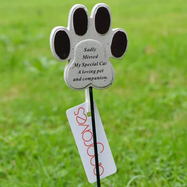 Bâton d'hommage à mémoire mémoire pour animaux de compagnie imprimé patte spéciale plaque au bord de la tombe 3