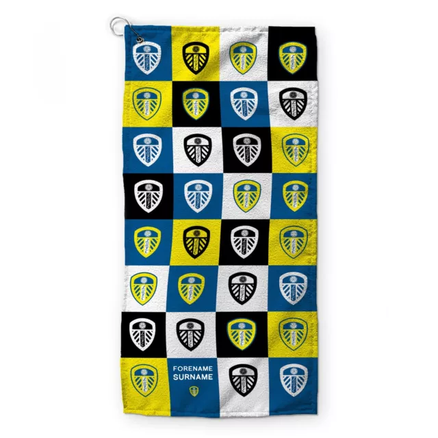 Leeds United FC à Carreaux - Officiellement Licence Personnalisé Golf Serviette 2