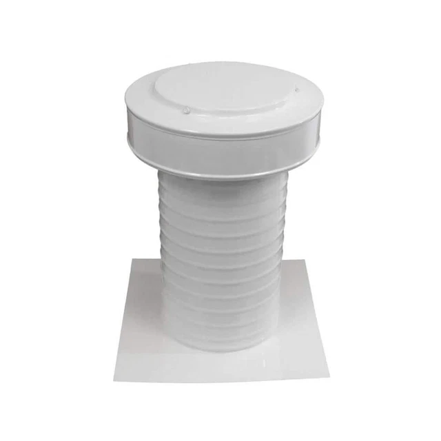 7 in. Dia Aluminum Keepa Static Vent for Flat Roofs in White