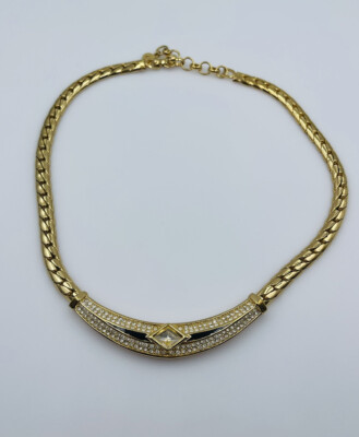 Dior Christe Dior Vintage Jaune Plaqué Or Faux Perle Perlé Long Collier 127cm 