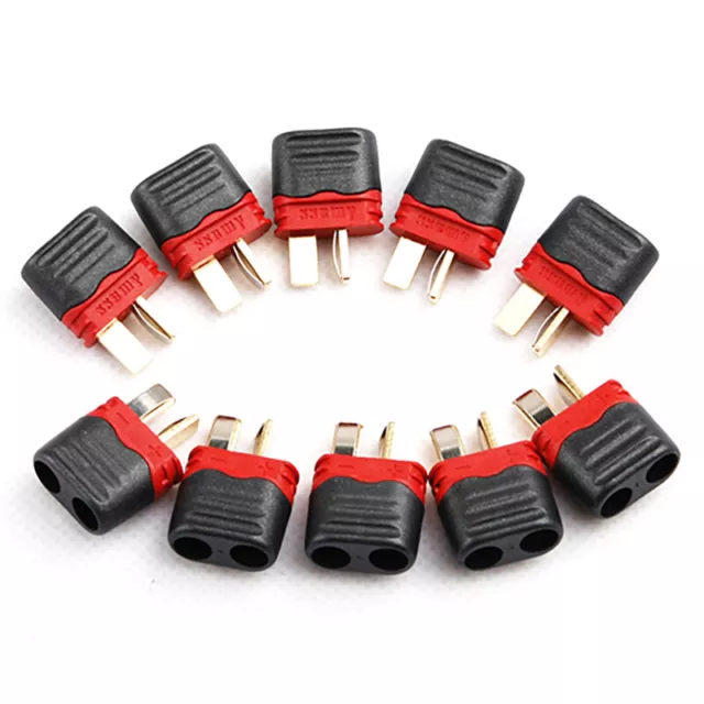 Amass 10 Pairs Sheathed T Plug Connectors Dean Style for RC ESC Motor Controller