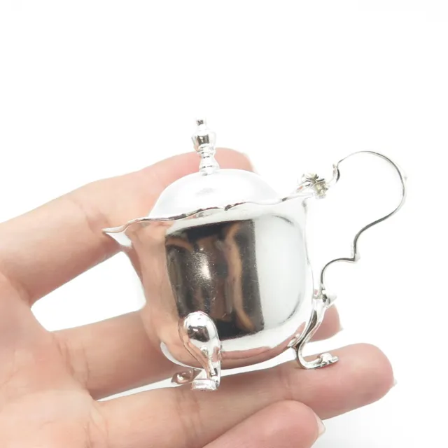 925 Sterling Silver & Glass Antique 1921 E S Barnsley Birmingham Mustard Pot