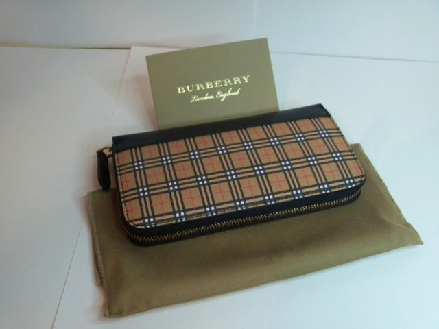 PORTAFOGLIO BURBERRY DONNA con zip in pelle check EUR 369 00