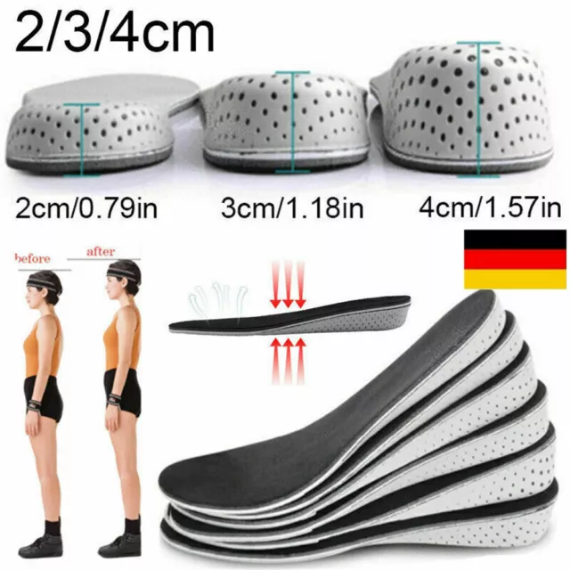 DE Unsichtbar 2-4CM Höhe Erhöhung Einlegesohlen Schuheinlage Pad Männer & Frauen