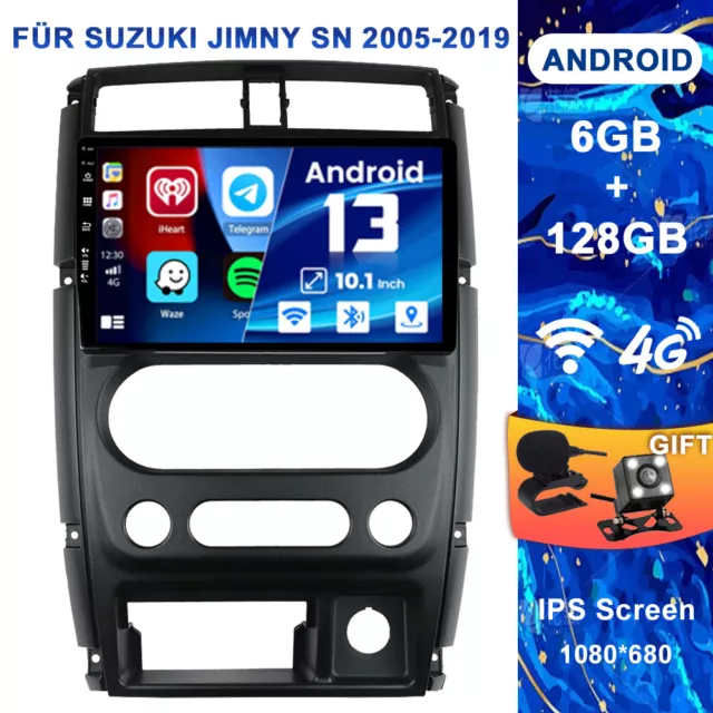 6G+128G Android 13 Autoradio Carplay Für Suzuki Jimny SN 2005-2019 NAVI DAB+ GPS