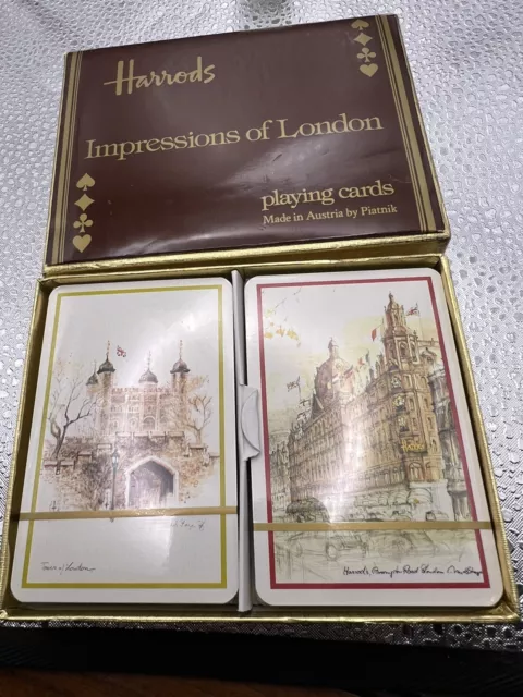 Vintage Harrods Department Store Double Deck Playing Cards PIATNIK Austria- NIB