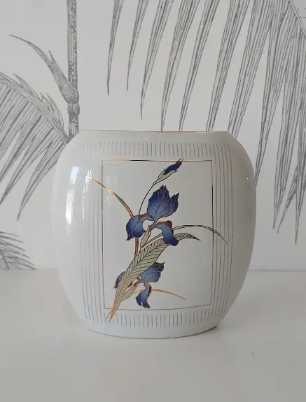Vintage Vase, "Grand Iris", Otagiri, Made In Japan, 80's