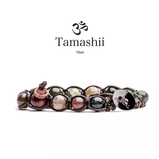 Bracciale Tamashii Originale Tibetano Pietra Moosk Agate Bhs 900-17