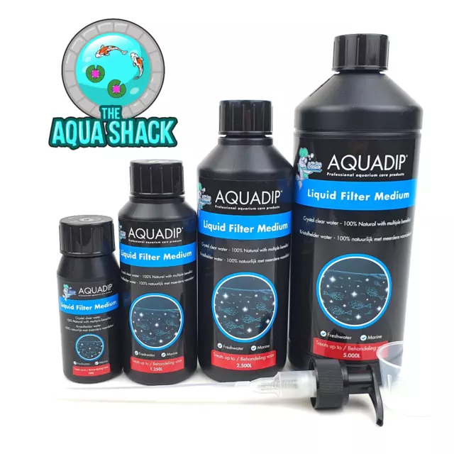 Aquadip Liquid Filter Medium Crystal Clear Water Aquarium Treatment Fish Tank