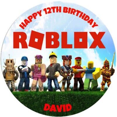 Roblox Characters Field Sky Happy Group Edible Cake Topper Image Strips ABPID04144 