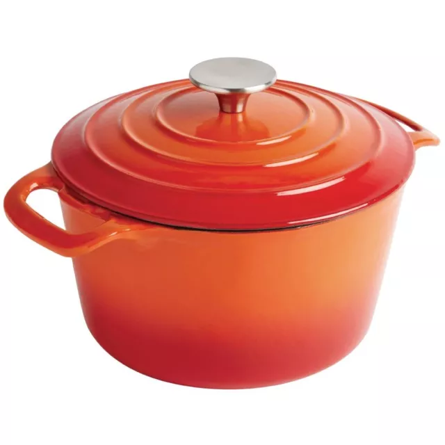 Vogue Orange Round Casserole Dish 3.2Ltr Gh302