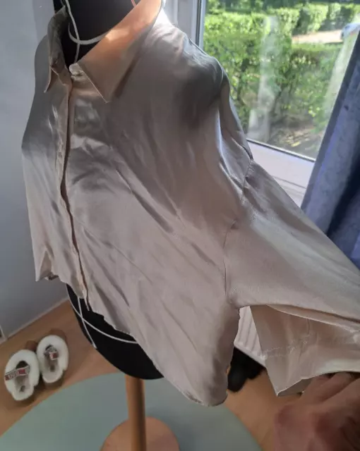 🦋 🦋 Damen Bluse/ Hemd Gr.L, Zara, Neu!🦋  Blusentop Creme/ Champagner Kurz Top