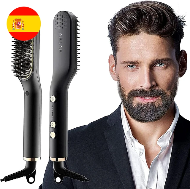CEPILLO ALISADOR DE Barba con Niveles de Temperatura, Peine de