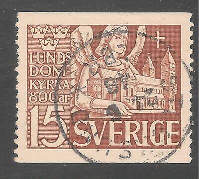 Sweden #369 (A85) VF USED SOTN - 1946 15o Angel and Lund Cathedral