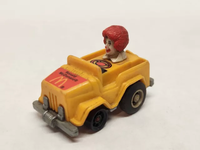 Vintage McDonalds Happy Meal Toy 1985 Ronald McDonald Yellow Jeep Pull Back Car