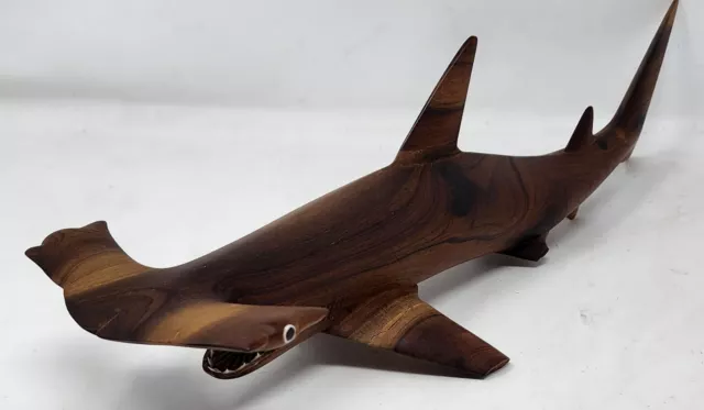 Pohnpei Island Wood Carved Hammer Head Shark Sculpture - 18" Long See Pictures