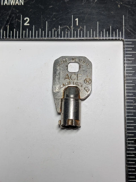 Vintage Arcade Vending Machine Slot Tubular Barrel Key Ace Chicago # Xx2030 Vintage Arcade Vending Machine Slot Tubular Barrel Key Ace Chicago # Xx2030