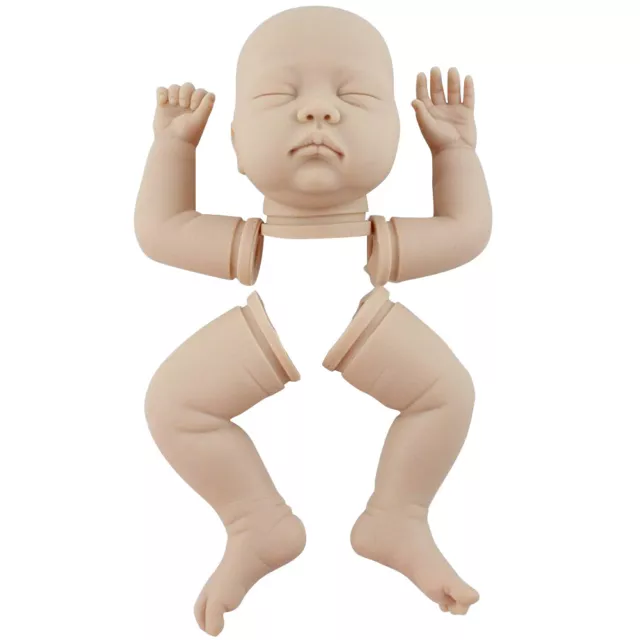 22inch Unpainted Reborn Doll Kit Full Head Limb Soft Silicone DIY Mold Baby New