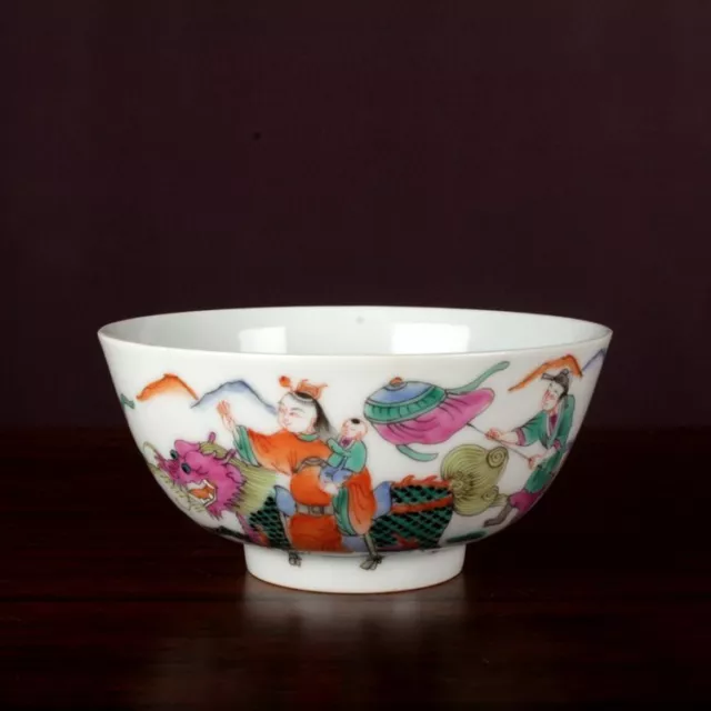 4.6" Collect China Famille Rose Porcelain Hand Painting Figure Stories Bowl