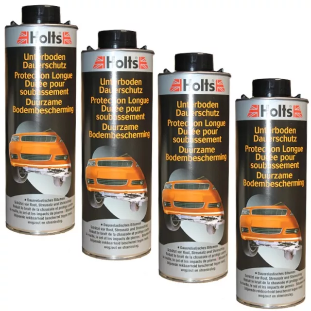 4x Holts Gbstv Bitume 1000 ML Protection Anti-encastrement Soubassement