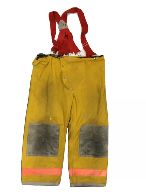 Janesville 44x30 44R Firefighter Bunker Turnout Pants Yellow w/ Suspenders P1383