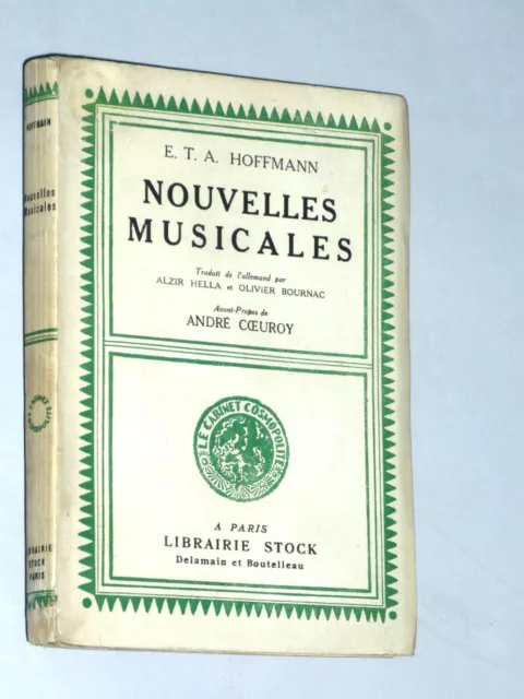 HOFFMANN E T A NOUVELLES MUSICALES EO N° Stock 1929 MUSIQUE Littérature Essai