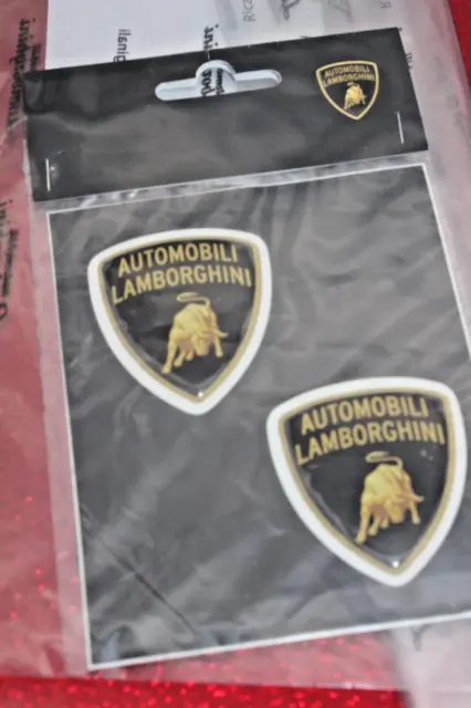 Lamborghini 3D Sticker Adesivo Emblema 2 Pz. Nuovo Originale Alto 5,2 4,1 CM