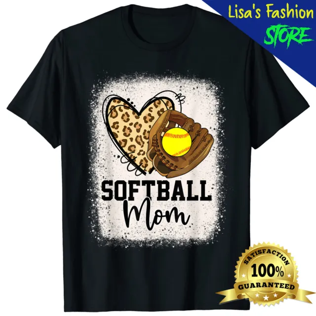 Mom Softball Leopard Softball Game Day Vibes Mothers Day Unisex T-Shirt