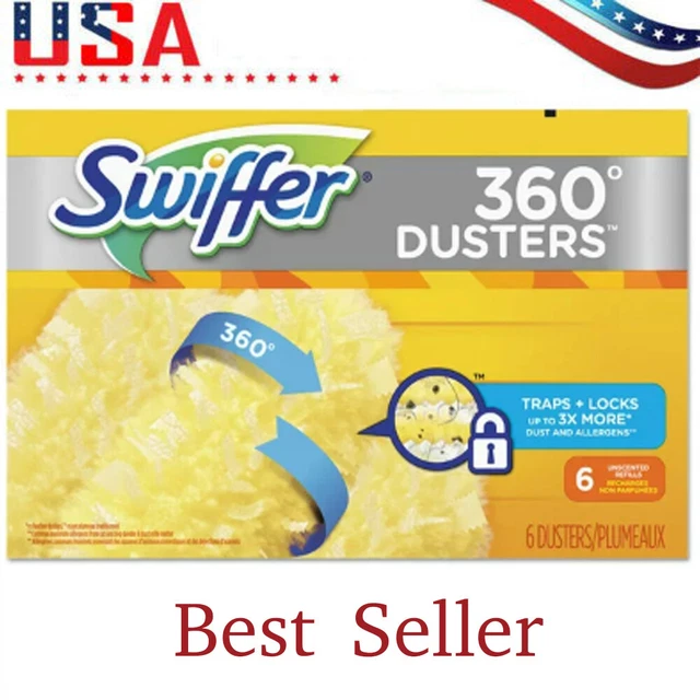 Swiffer 21620 360 Dusters Refill, Dust Lock Fiber, Yellow (6/Box, 4 Box/Carton)