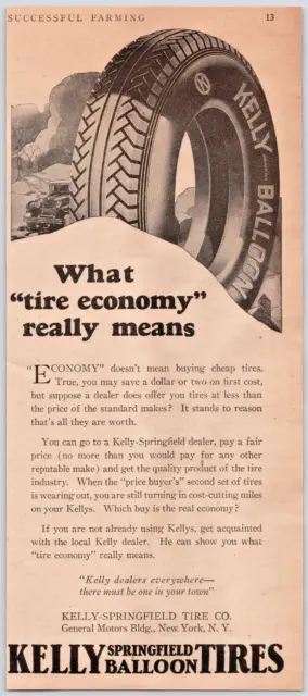 1928 Kelly Springfield Balloon Tires Vintage Print Ad