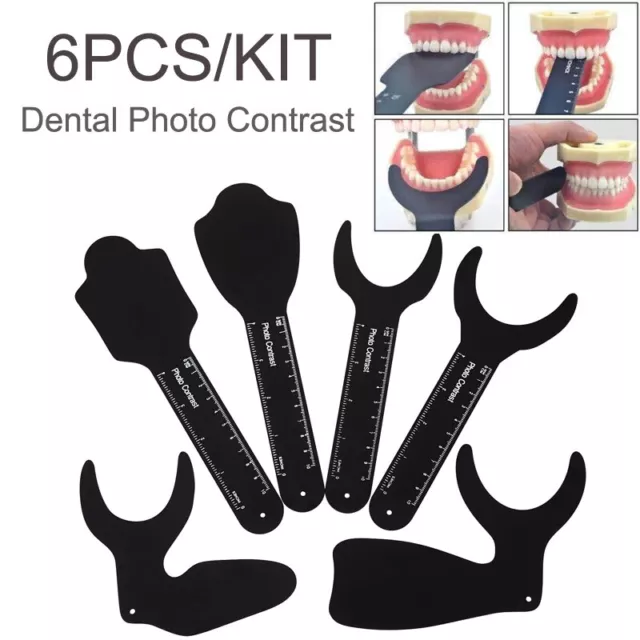 6pcs/set Durable Dental Photo Contrast Black Background Board Palatal Contraster