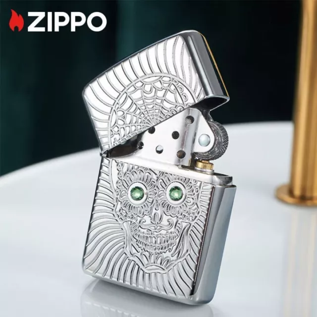 New ZIPPO Lighter  SUGAR SKULL  Deep Carved ARMOR® High Polished Chrome 49172