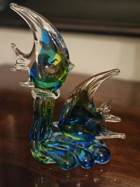 Murano Style Handmade Art Glass  Pair of Fishes