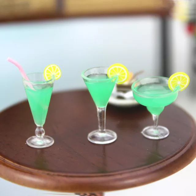 1/12 Miniature Resin Cocktail Cup Simulation Drink Toy Dollhouse Decoration'EL