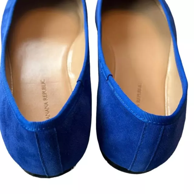 NWOT BANANA REPUBLIC Suede Ballet Flat Shoes Blue Women's Size 9 1/2 ...