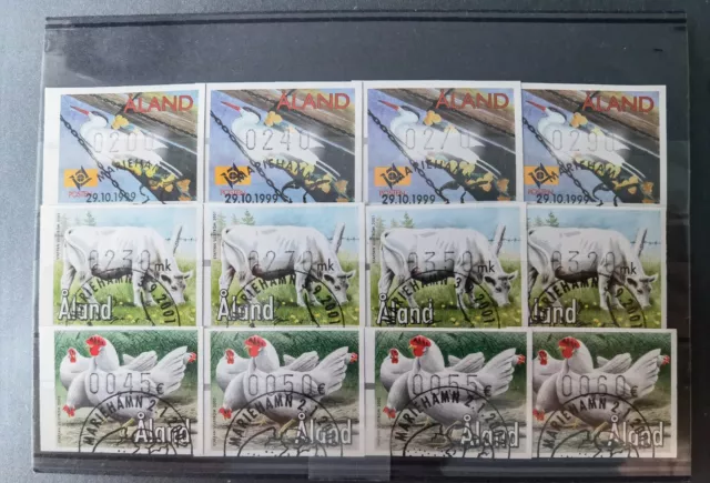 Timbres de distributeurs d'Aland. 3 séries.