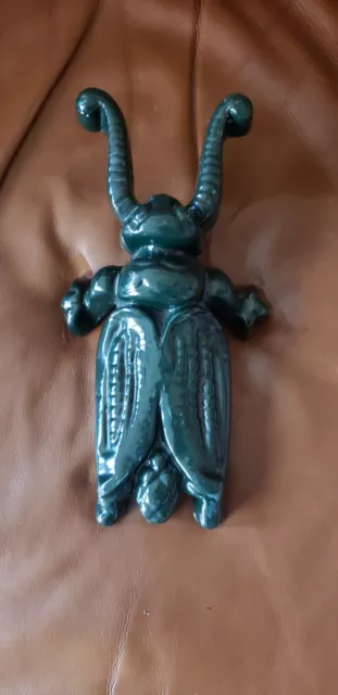 Antique Green Cast Iron Bug Beetle Boot Jack Door Stop 9.5"