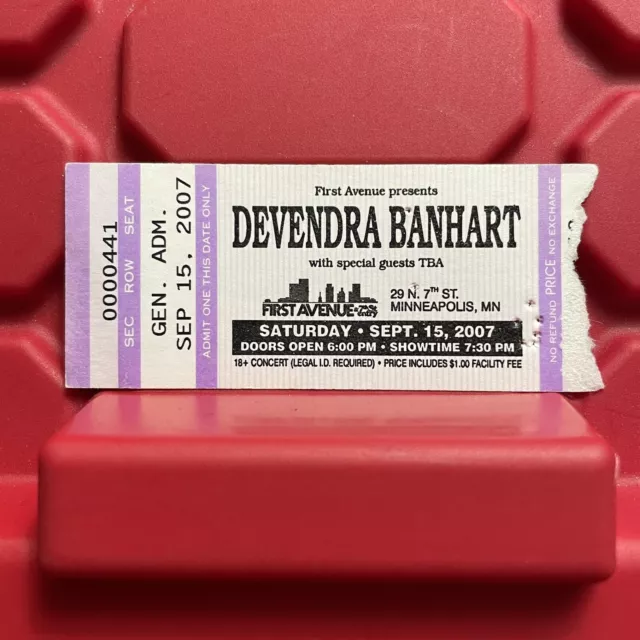 Davendra Banhart First Avenue Minneapolis MN Concert Ticket Stub September 2007