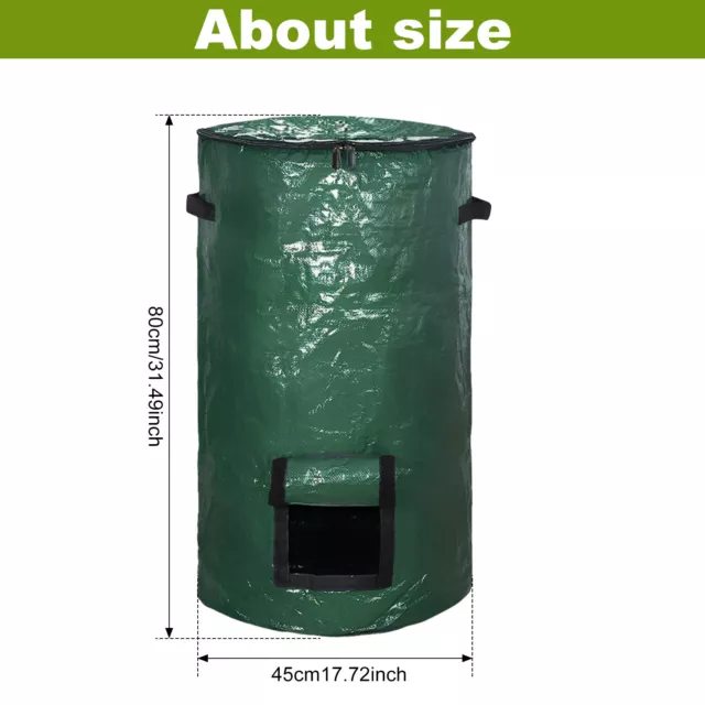 Garden Waste Bags Compost Bin Clean for Home Garden Waste Composter Grow Bag☒ 3