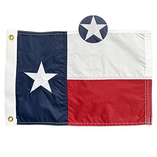 Texas Flag 12x18 Inch, Embroidered Texas State Flags, 210D Nylon Texas Boat