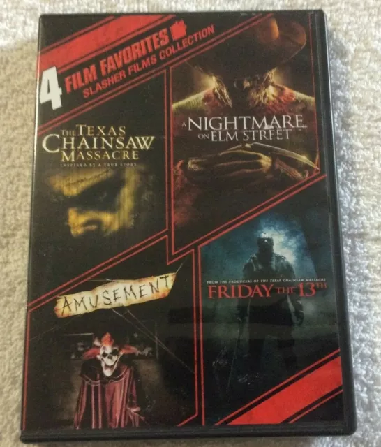 4 Slasher DVD Texas Chainsaw Massacre NIGHTMARE ON ELM ST Friday 13th, Amusement