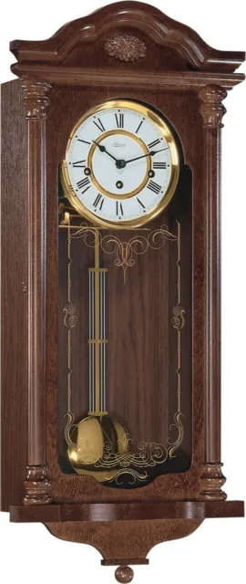 Hermle Fulham Mechanical Regulator Wall Clock - Walnut - Westminster Chime