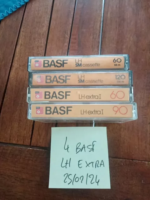 lot 4 K7 AUDIO VIERGES-BASF-LH EXTRA I-120/90...-cassette audio tape