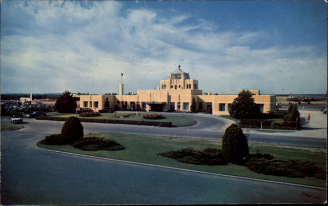 Oklahoma Tulsa Municipal Airport aerial view ~ postcard  sku197