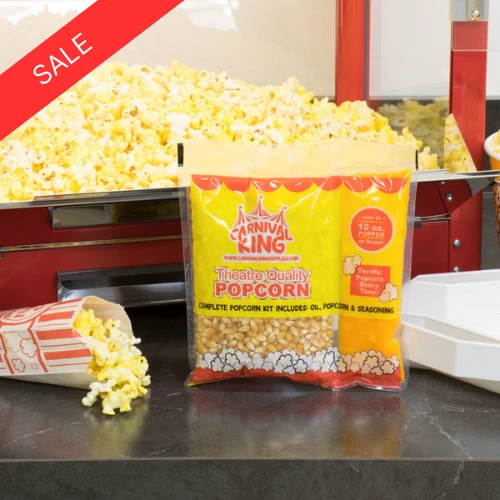 24/Case Carnival King All-In-One Popcorn Kit For 4 Oz. Popper Ready to Use Pop