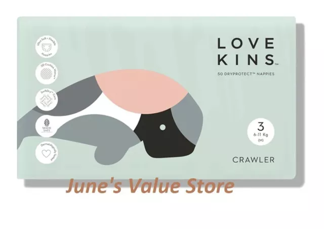 Lovekins Crawler Premium Nappies (50 Pack)