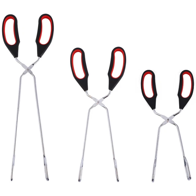 3 Pcs Barbecue Scissor Tongs Food Tongs Stainless Steel Grill Tongs Metal