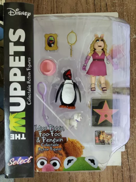 Muppets Miss Piggy Foo Foo Penguin Action Figure Multi Pack Diamond Select 15a5