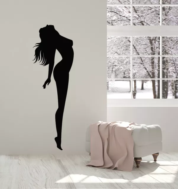 Vinyl Wall Decal Slim Girl Silhouette Sexy Beauty Massage Salon
