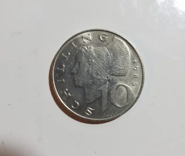 1985 AUSTRIA 10 Schilling, Nice High Grade Collector Coin